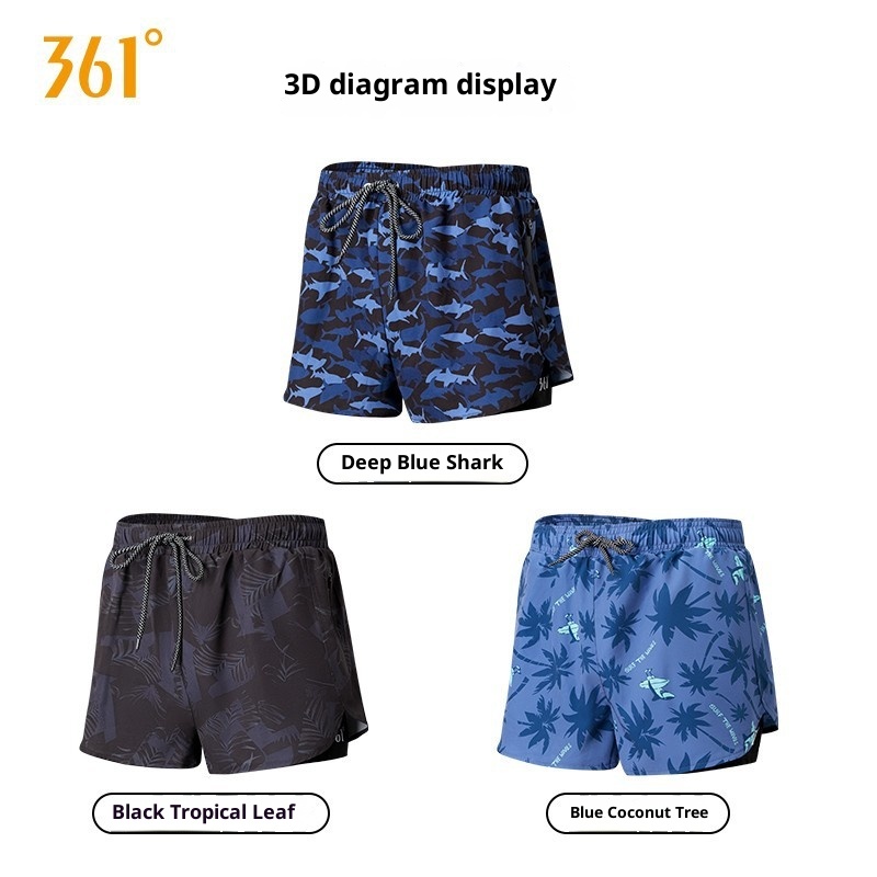 001 361 Men's Swim Trunks Swimwear Set With Cap Goggles For Hot Springs And Beach_voghion.com