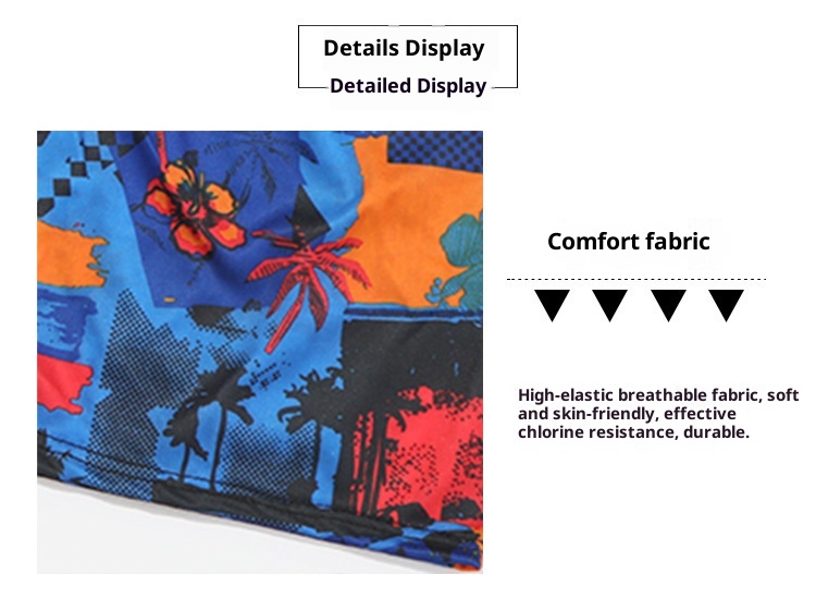 001 Boxer Print Adult Swim Anti-Embarrassment Swimwear Men's Swimming Trunks Plus Size_voghion.com