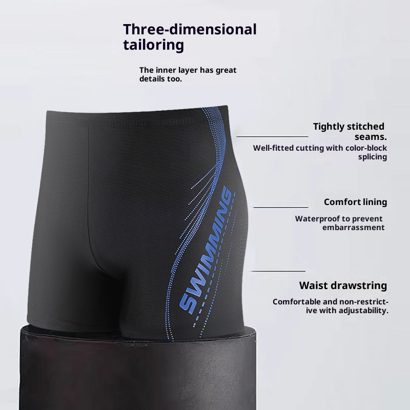 001 Costume da bagno da uomo in poliestere traspirante anti-esposizione, anti-imbarazzo, aderente e ad asciugatura rapida, a prova di sole, per adulti_voghion.com