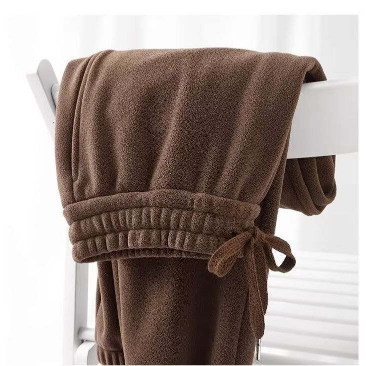 Pantaloni da jogging in pile pesante double face per uomo, autunno inverno, larghi, casual, caldi, pantaloni lunghi da esterno_voghion.com