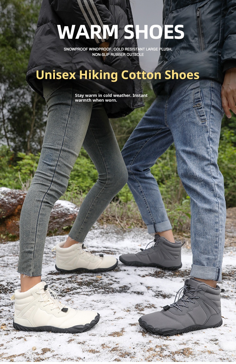 Botas de nieve de senderismo ActiveGo New Cross-Border para hombre, con forro polar, de algodón, de cinco puntas, antideslizantes, informales_voghion.com