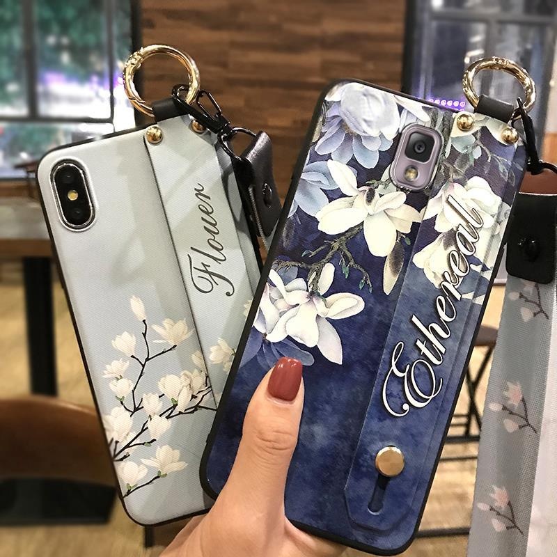 TechGlobe Adatto per Samsung Note3/N9008 Supporto da polso con cordino Custodia morbida protettiva in silicone serie Flower_voghion.com