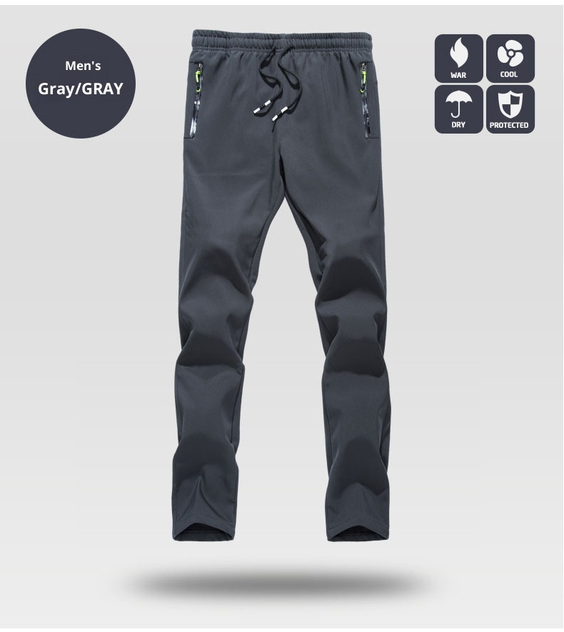 001 Outdoor Couple's Softshell Pants For Men Women, Autumn And Winter Fleece-Lined, Thickened, Waterproof, Windproof,_voghion.com