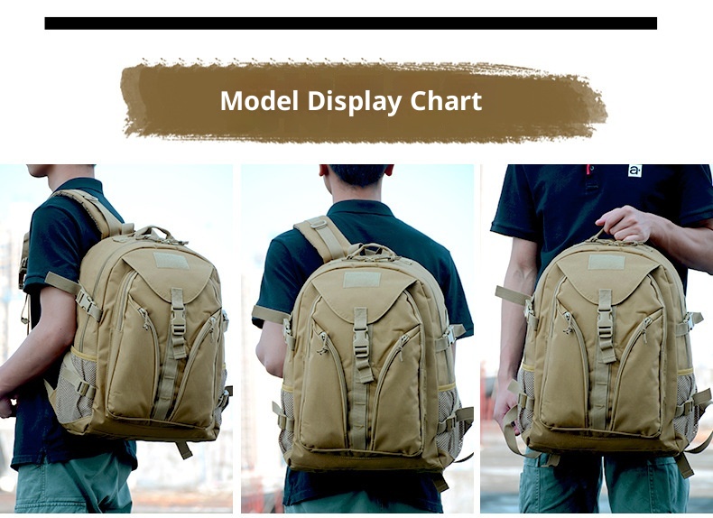 Sac à dos ActiveGo Lupu, camouflage militaire, imperméable, grande capacité, pour le sport, les activités de plein air et les voyages. Idéal pour les loisirs et les activités tactiques._voghion.com