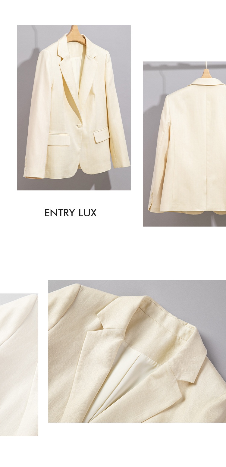 ChicShe Linen Small For Women One Button Three Piece Set Vest Professional Suit Straight Wide Leg Pants 24 Autumn New Style_voghion.com