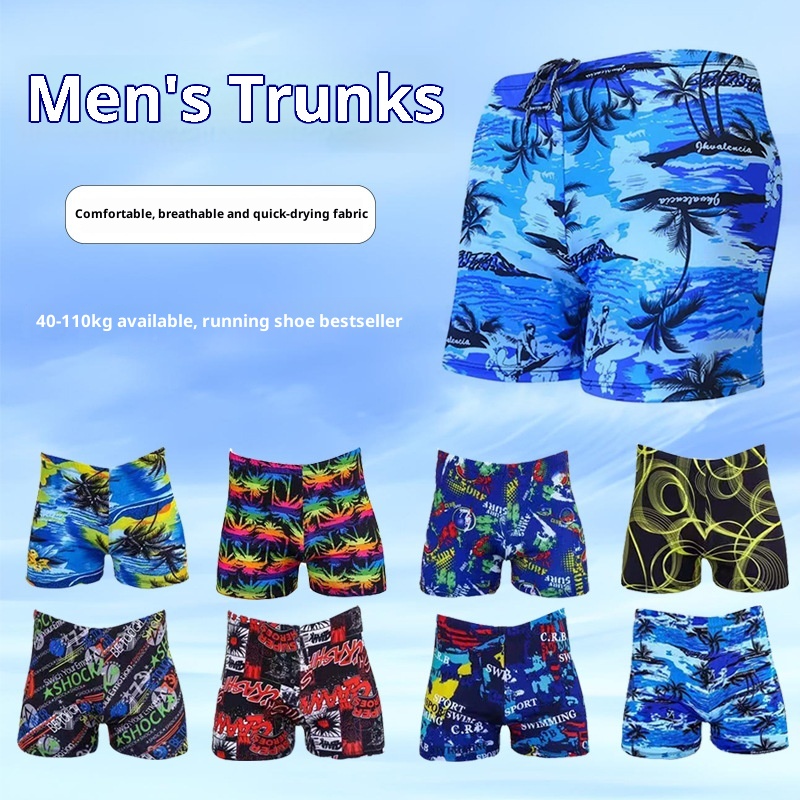 001 Męskie bokserki w dużych rozmiarach, modne, drukowane, stroje kąpielowe, spodenki plażowe dla dorosłych, profesjonalne kąpielówki, hurtowe wakacje_voghion.com
