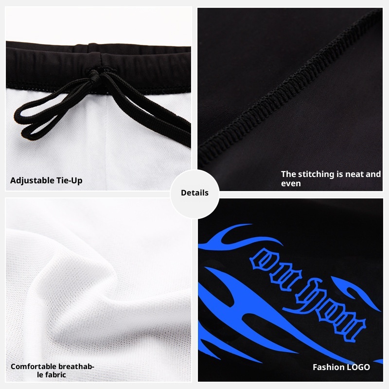 001 Youyou Plus Size Boxer For Adult Swimming Flame Style Swim Trunks Wholesale Men Quick-Dry Set_voghion.com