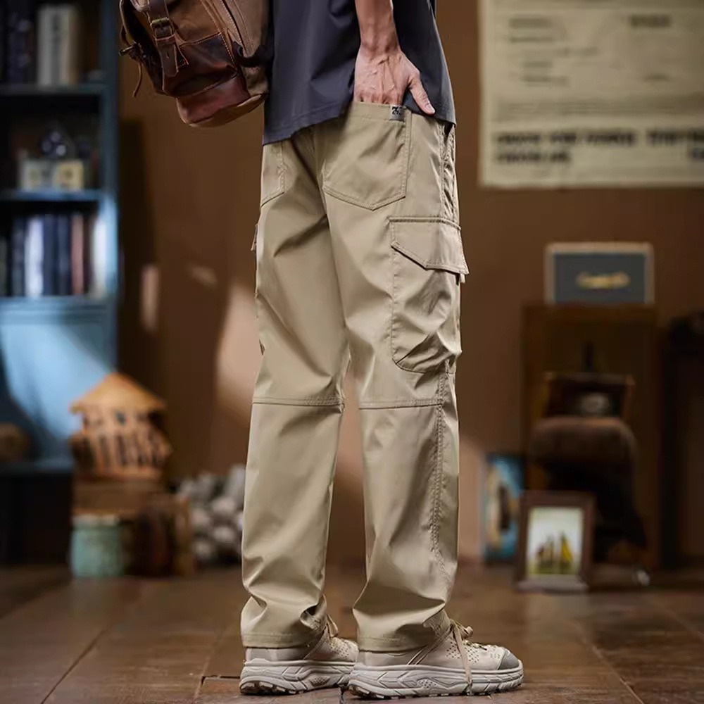 Pantalón cargo retro americano para hombre, estilo urbano, de moda, largo, casual, de marca, primavera/otoño._voghion.com