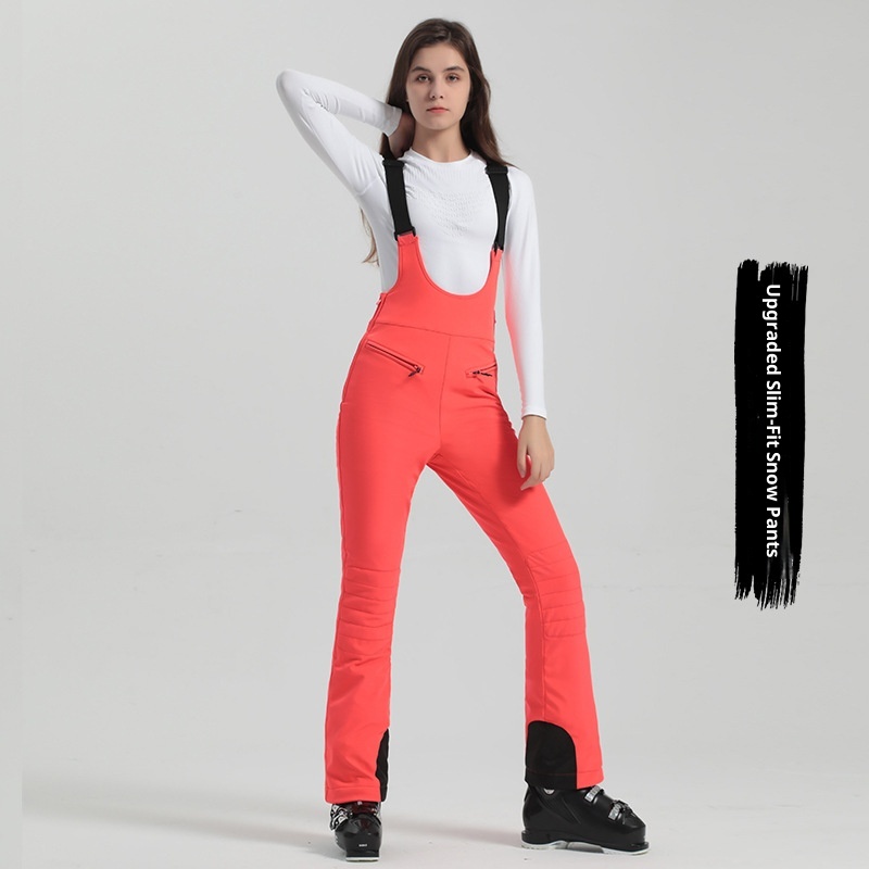 001 Nieuwe damesski met banden, dubbel board, cross-border, rekbaar, slim fit, winddicht, waterdicht, outdoor zwart warm_voghion.com