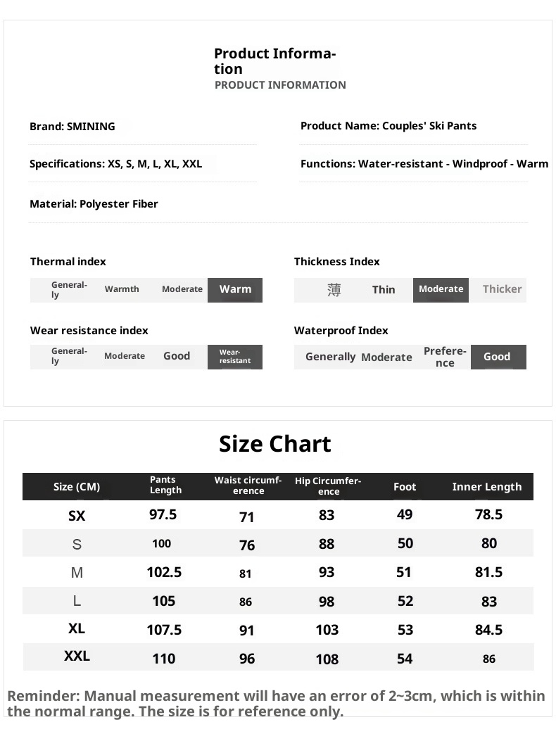 001 Winter Dames Slim Fit Winddicht Waterdicht Warm Snowboard Volwassenen Buitensport Skibroek Voor Heren_voghion.com