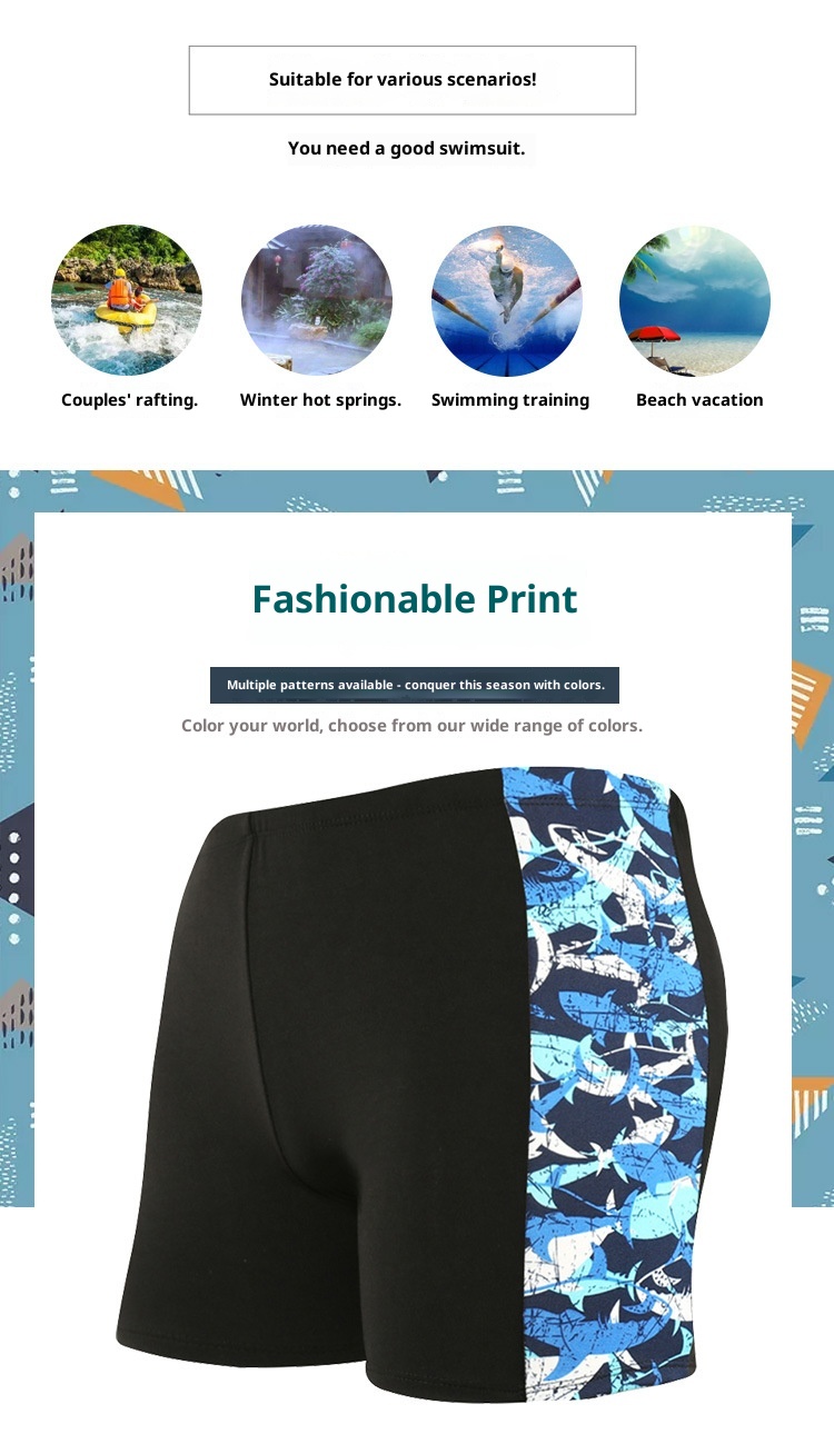 Short de bain pour homme, idéal pour les sources thermales, confortable et respirant, grande taille, séchage rapide._voghion.com