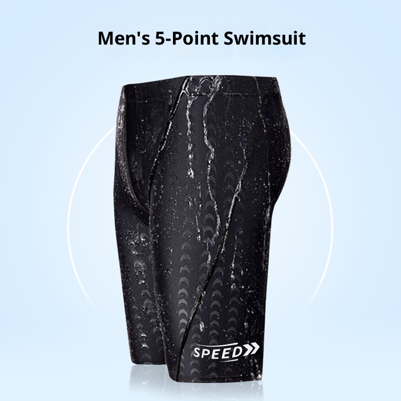 001 New Men's Swim Trunks Boxer Anti-Embarrassment Suit Five-Point Loose Swimwear Adult Hot Spring Swimming Gear_voghion.com