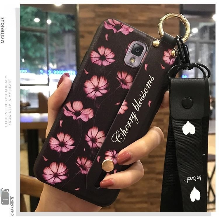 TechGlobe Adatto per Samsung Note3/N9008 Supporto da polso con cordino Custodia morbida protettiva in silicone serie Flower_voghion.com