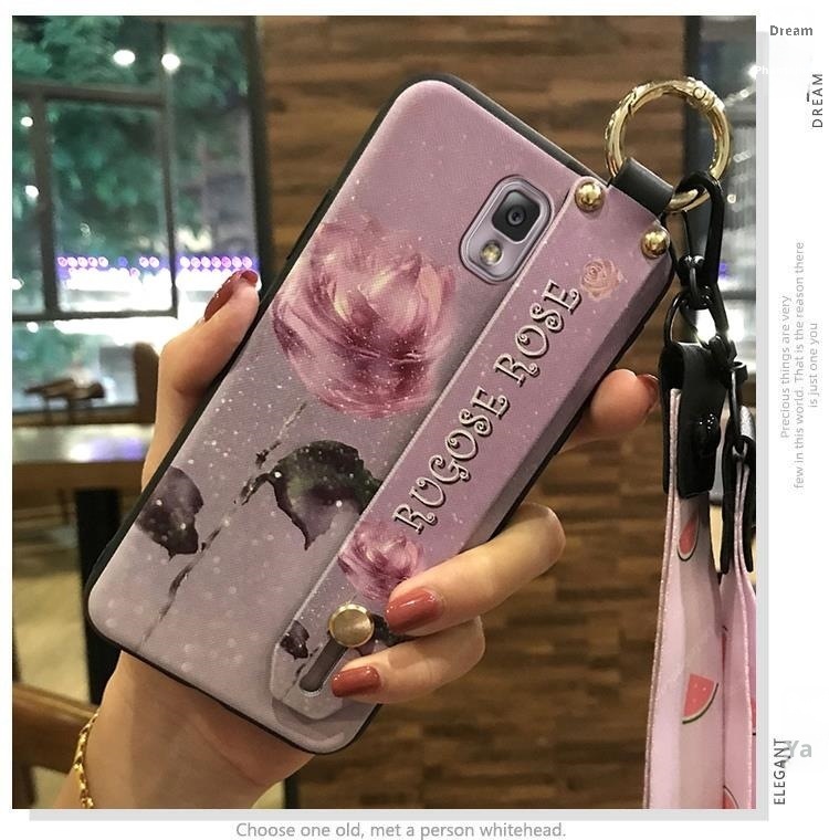 TechGlobe Adatto per Samsung Note3/N9008 Supporto da polso con cordino Custodia morbida protettiva in silicone serie Flower_voghion.com