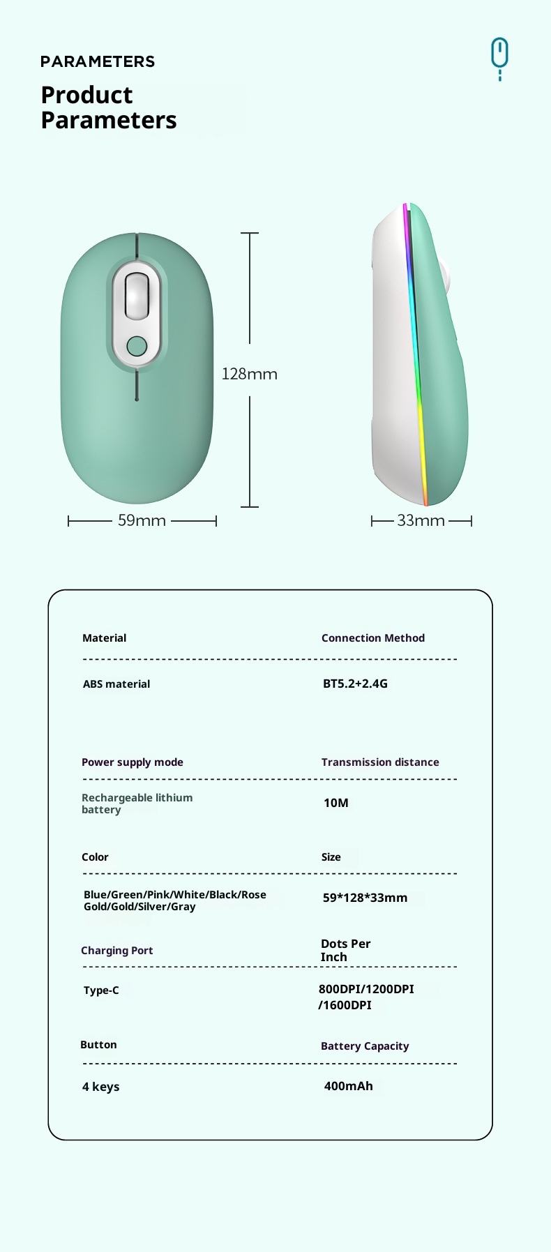 Digitex Digitex Wireless Bluetooth Office Laptop Universal Men And Women Mouse Rechargeable Dual Mode Silent Cross-Border Wholesale_voghion.com