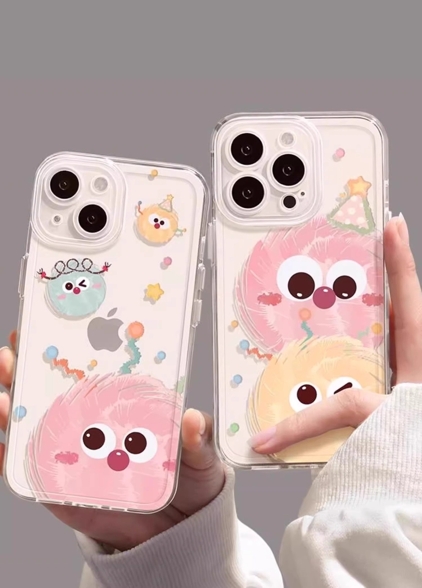 TechGlobe compatibel met telefoonhoesje voor iPhone 15 Pro Max, cartoonmodel, 16 Plus, nieuw model, Happy Pom, 14, volledige dekking, 13_voghion.com