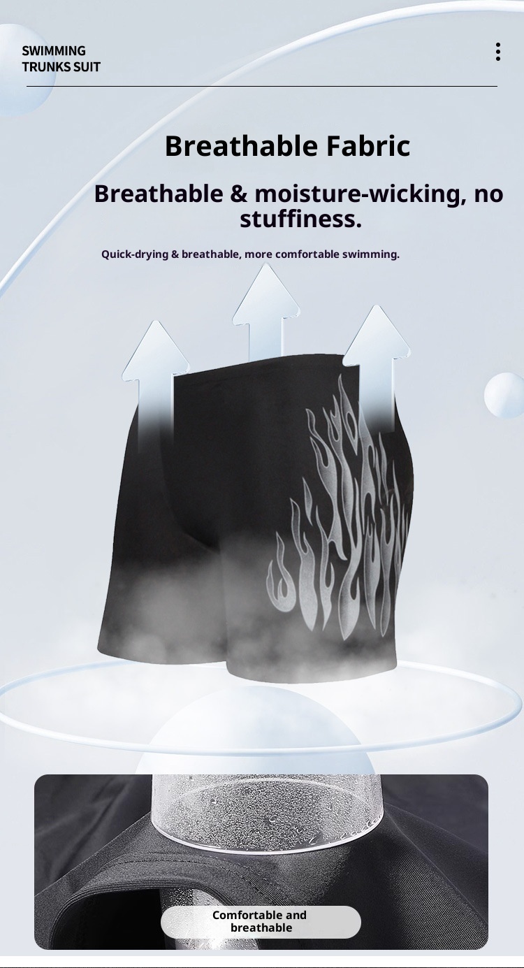 001 Qilang Boxer Adult Set Nylon Loose Plus Size Comfortable Quick-Dry Men's Swimming Trunks Wholesale_voghion.com