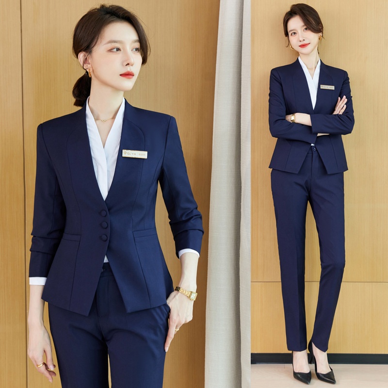 ChicShe Completo da donna formale professionale di alta gamma per gioielleria, reception, hotel, responsabile della reception, abbigliamento da lavoro, gilet primaverile_voghion.com