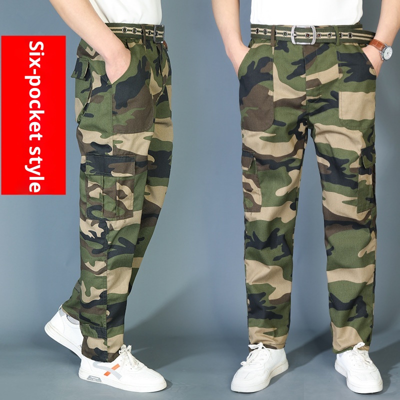 Pantaloni lunghi da lavoro mimetici da uomo, resistenti all'usura, antisporco, larghi e casual, da allenamento_voghion.com