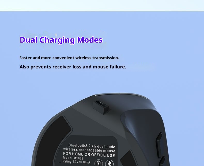 Digitex Digitex Ergonomik Sessiz Kablosuz Şarjlı 2.4G El Bilgisayarı Ofis Oyun Altı Düğmeli Dikey Fare_voghion.com