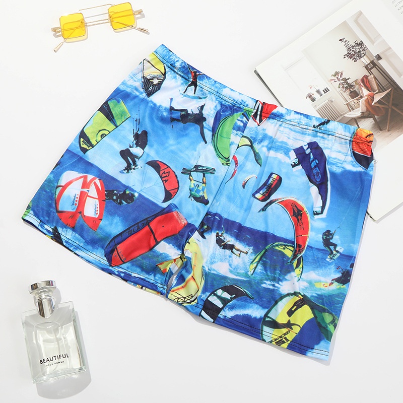001 Boxer Print Adult Swim Anti-Embarrassment Swimwear Men's Swimming Trunks Plus Size_voghion.com