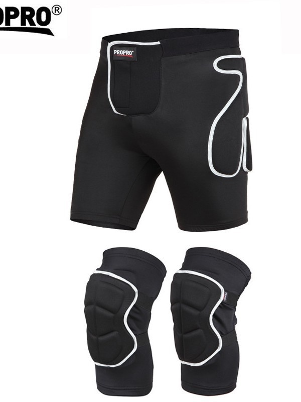 001 Propro Set di protezioni per anca e ginocchio da snowboard, pantaloni anticaduta per adulti, attrezzatura da sci unisex_voghion.com