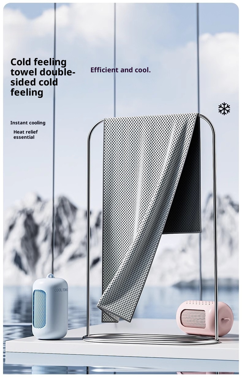 Lillian Silicone For Summer Sports, Outdoor Fitness Running Towel, Ice Silk Quick-Dry Cooling Towel_voghion.com