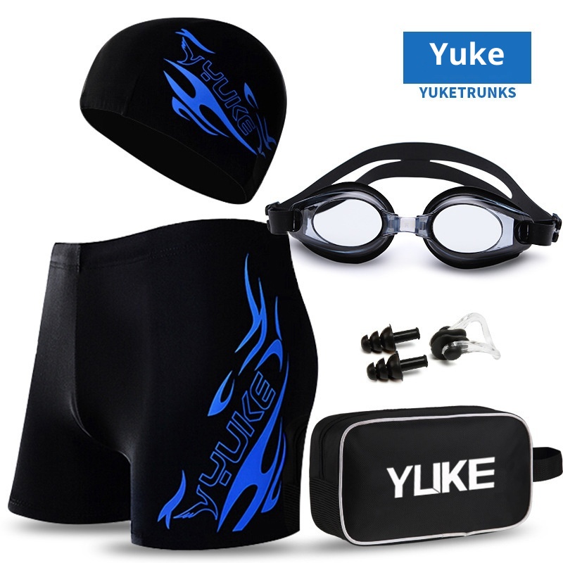 001 Trunks New Adult Swimsuit Plus Size Cap Goggles Set Men's Quick-Dry Diving Swimming Shorts Wholesale_voghion.com