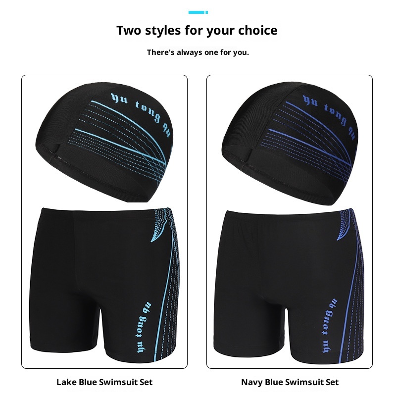 001 Wholesale Plus Size Cap Set Beach Vacation Adult Trunks 3D Elastic Boxer Men's Swim Shorts_voghion.com