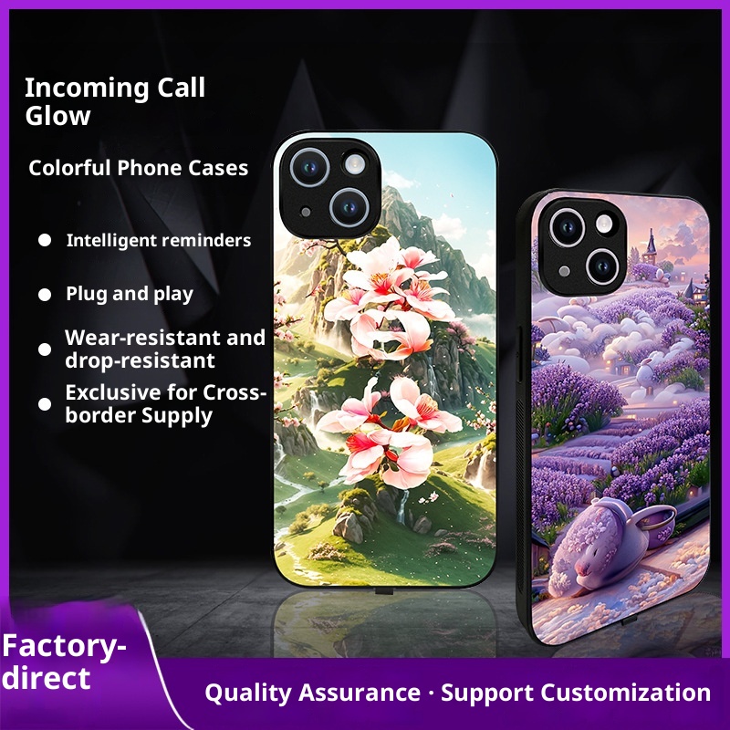 TechGlobe Incoming Call Light-Up Compatible With Glass Shockproof Case For Men And Women Internet Celebrity Personality_voghion.com
