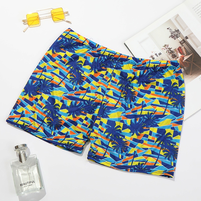 001 Boxer Print Adult Swim Anti-Embarrassment Swimwear Men's Swimming Trunks Plus Size_voghion.com