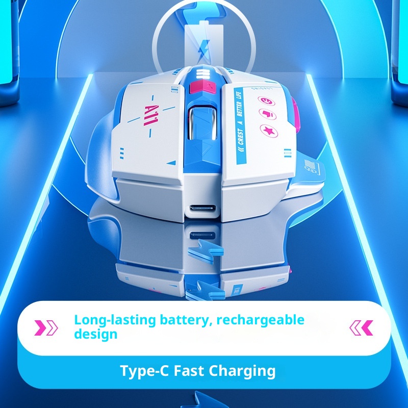 Digitex Digitex A11 Bilibili Collaboration Bluetooth Three-Mode Wireless Mouse Rechargeable Silent Laptop_voghion.com