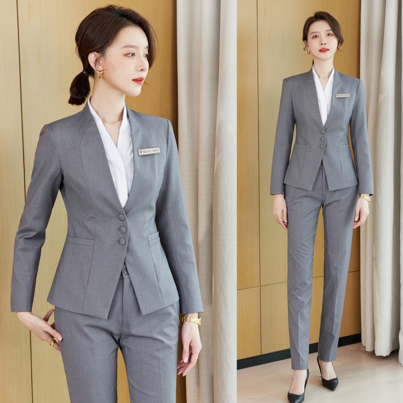 ChicShe Completo da donna formale professionale di alta gamma per gioielleria, reception, hotel, responsabile della reception, abbigliamento da lavoro, gilet primaverile_voghion.com