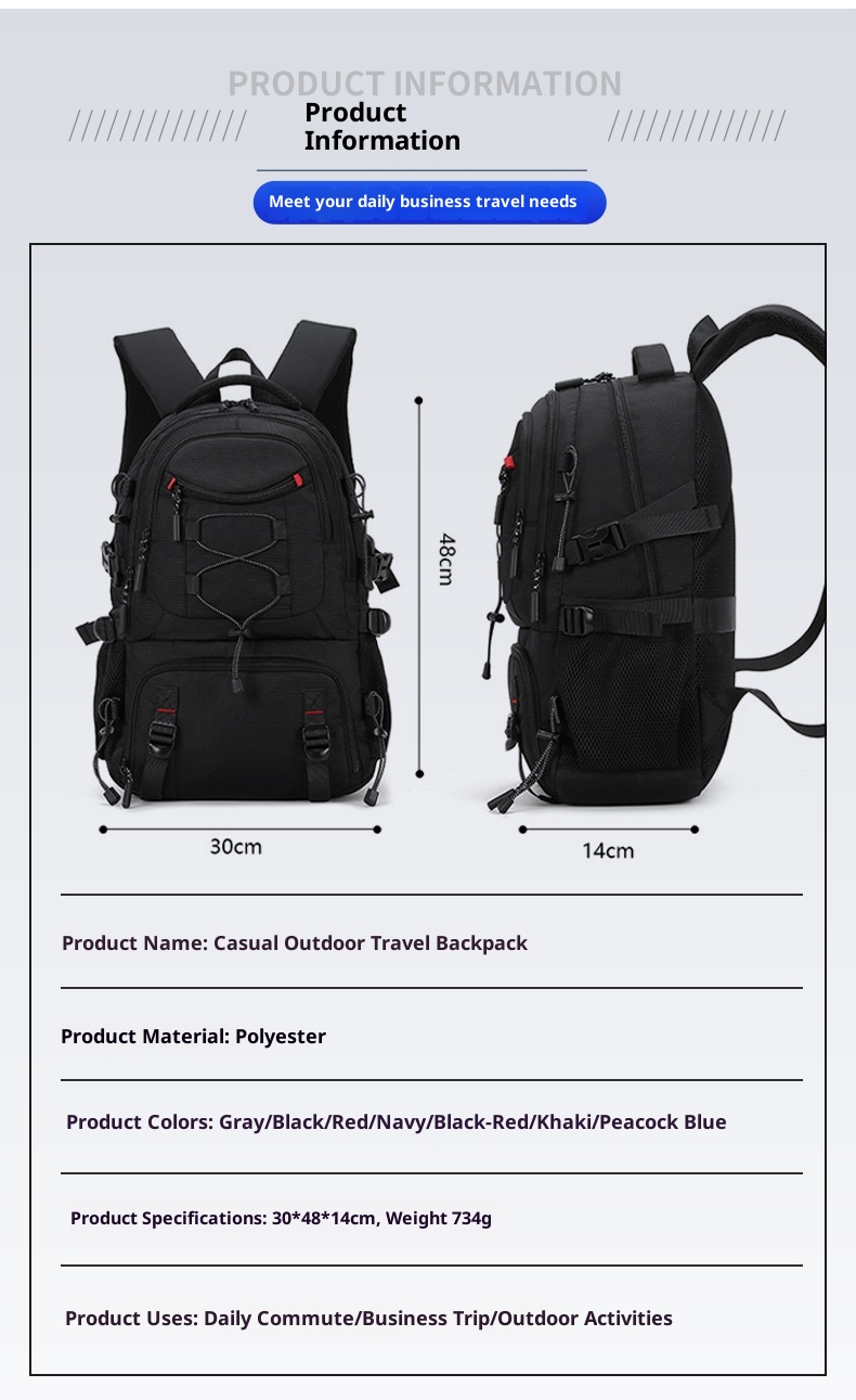 ActiveGo Outdoor Sports Mountaineering Bag Ultra-Light Weight-Reducing Large-Capacity Men's Travel Business Backpack Lightweight_voghion.com