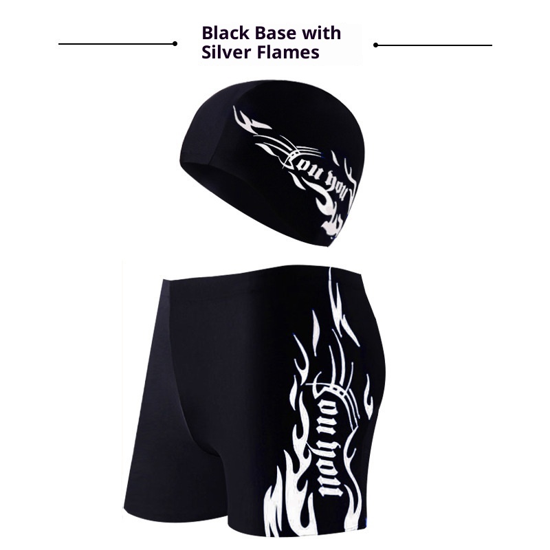001 Youyou Plus Size Boxer For Adult Swimming Flame Style Swim Trunks Wholesale Men Quick-Dry Set_voghion.com