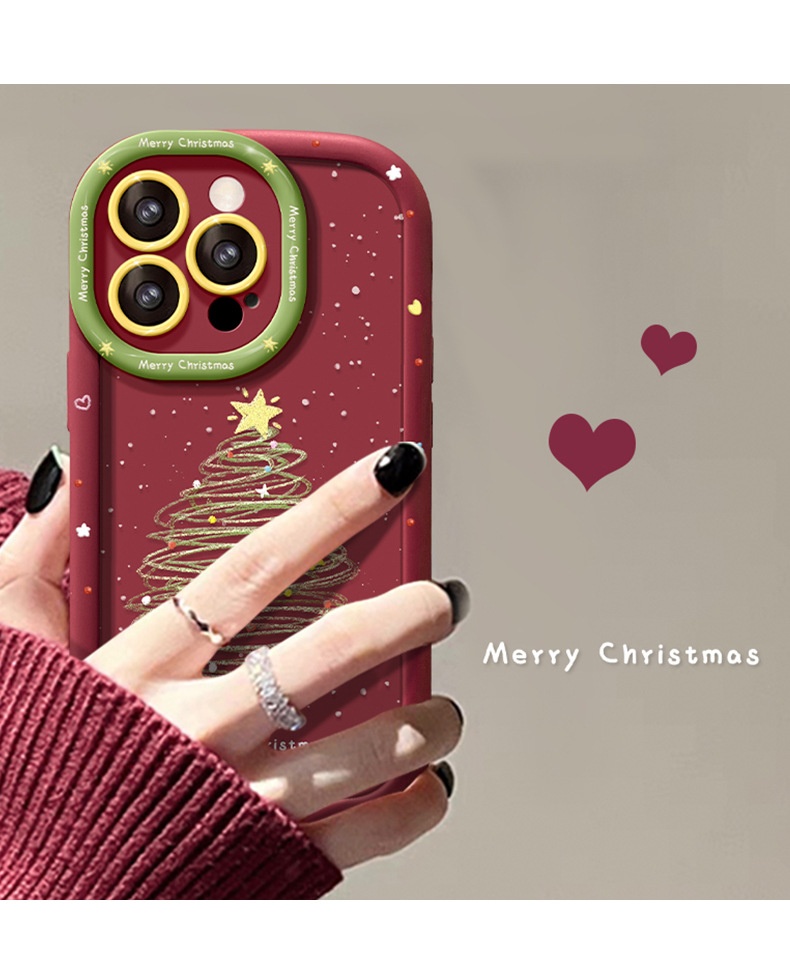 Étui TechGlobe compatible avec les iPhone 12/11 Pro Max et 13/14 Plus (modèle sapin de Noël), résistant aux chocs._voghion.com