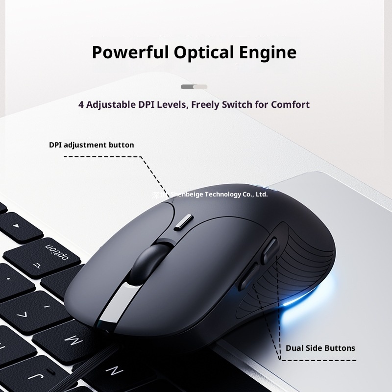 Souris filaire Digitex Inphic B2 silencieuse et ergonomique mécanique pour ordinateur portable, jeux et e-sport._voghion.com