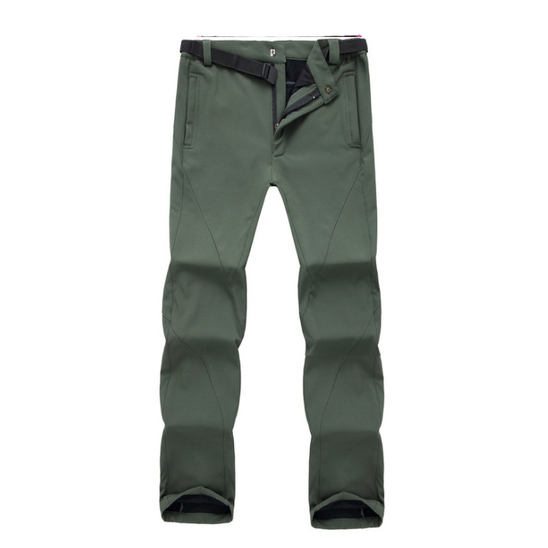001 Men's Autumn Winter Waterproof Breathable Warm Ski Women Outdoor Thickened Couple Softshell Pants_voghion.com
