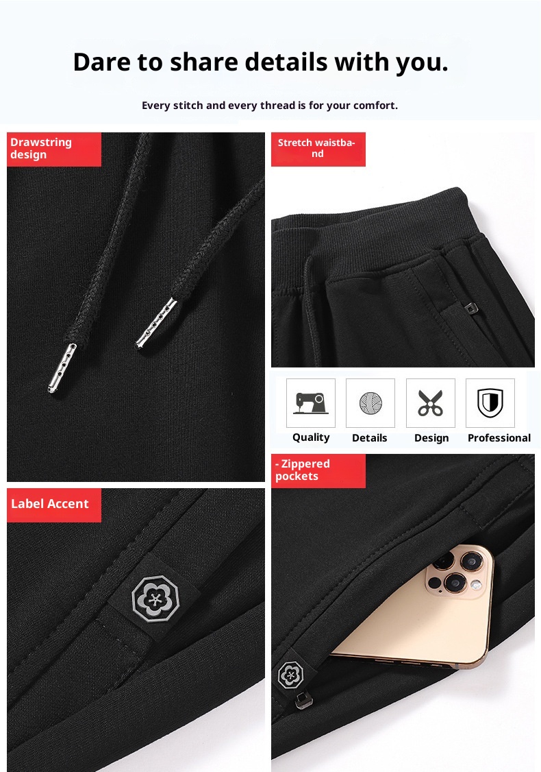 Pantaloni della tuta da uomo in puro cotone, autunnali e invernali, alla moda, larghi e dritti, sportivi, da lavoro, casual, lunghi_voghion.com