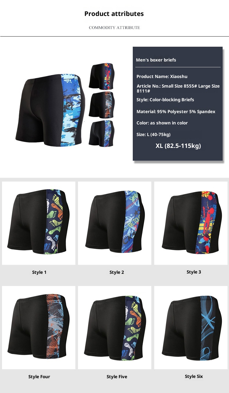 001 Traje de baño antivergüenza para adultos de talla grande, shorts de natación de secado rápido, bóxer, bañador tipo bóxer para hombre, ideal para aguas termales. Fabricante_voghion.com