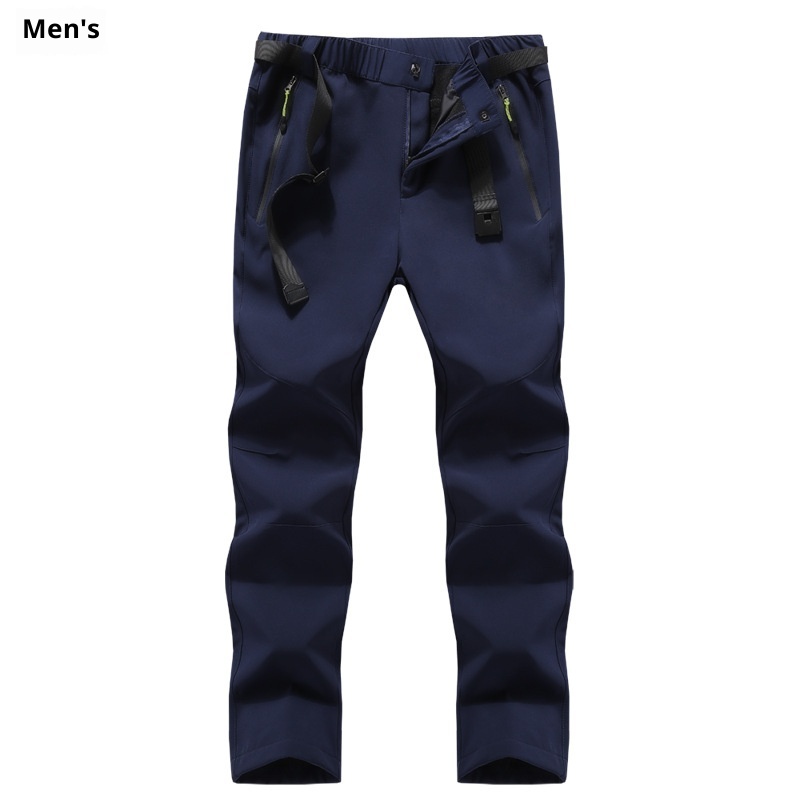001 Group Purchase Outdoor Softshell Men Fleece Lined Thickened Winter Windproof Waterproof Warm Coldproof Hiking Ski Pants_voghion.com