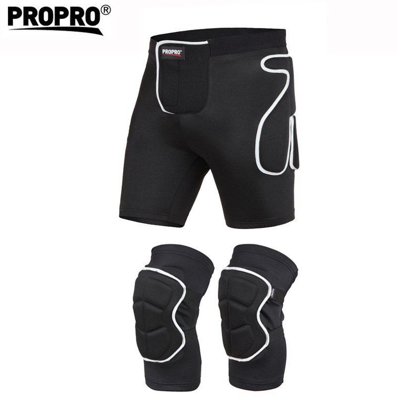 001 Propro Set di protezioni per anca e ginocchio da snowboard, pantaloni anticaduta per adulti, attrezzatura da sci unisex_voghion.com