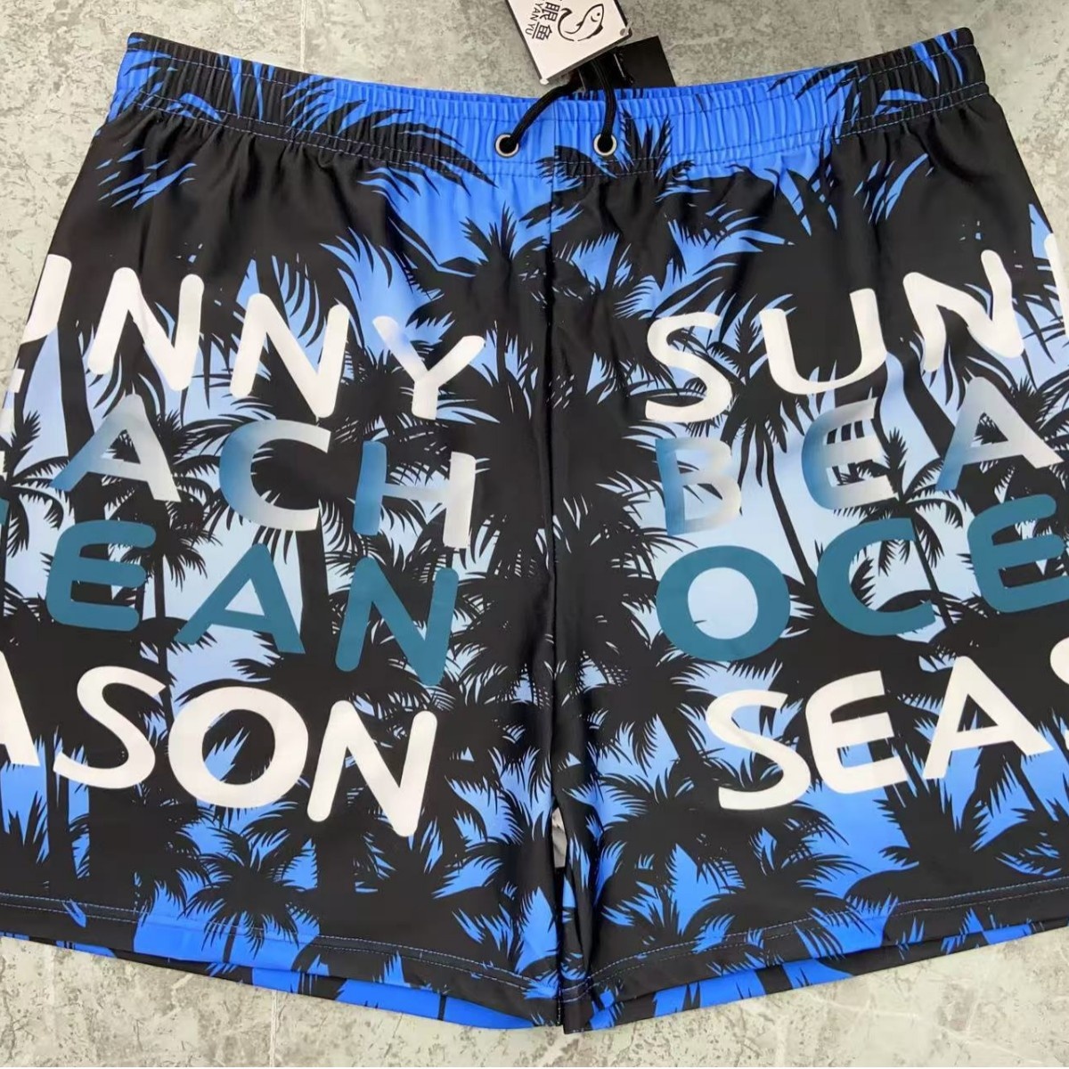 001 Wholesale Men's Adult Loose Comfortable Plus Size Boxer Hot Spring Swimming Trunks Beach Shorts_voghion.com