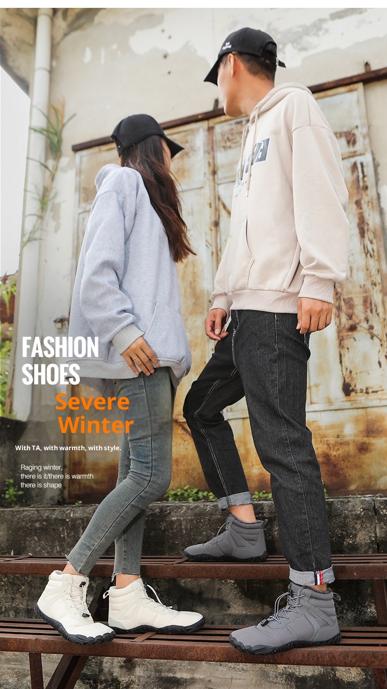 Botas de nieve de senderismo ActiveGo New Cross-Border para hombre, con forro polar, de algodón, de cinco puntas, antideslizantes, informales_voghion.com