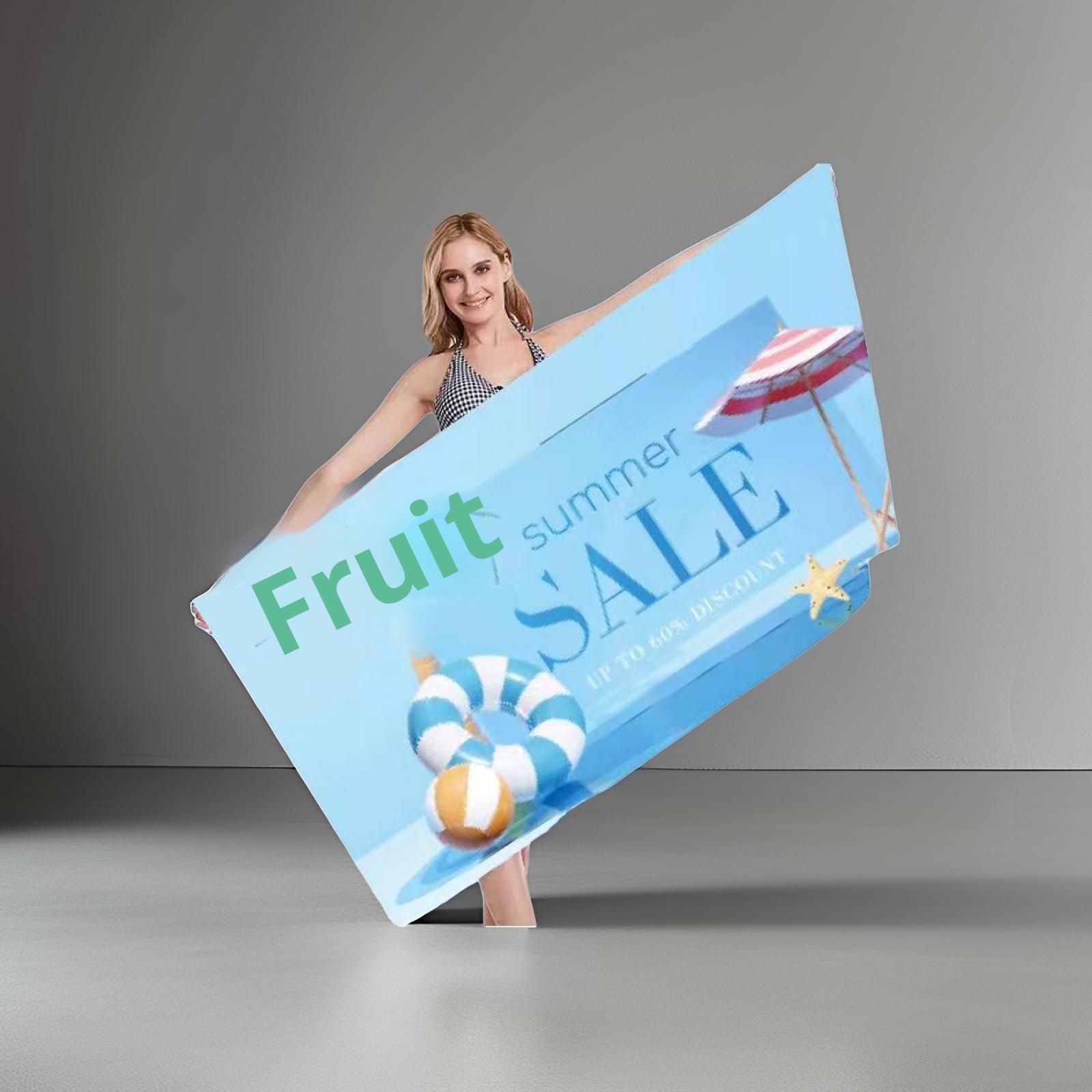 Lillian Doppelseitiges Fleece-Mikrofaser-Strandhandtuch, Sport-, Schwimm- und Badehandtuch, schnelltrocknend, bedrucktes Design_voghion.com