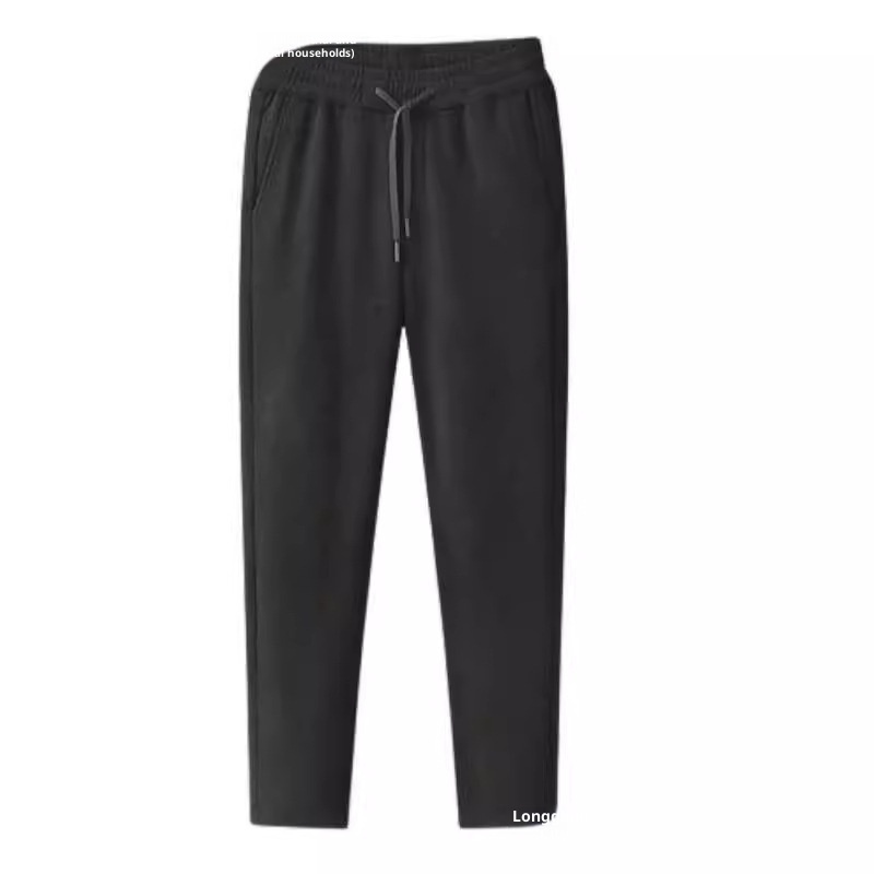 Pantaloni della tuta da uomo in velluto a coste spesso, con elastico in vita, autunno inverno, larghi e dritti, foderati in pile_voghion.com
