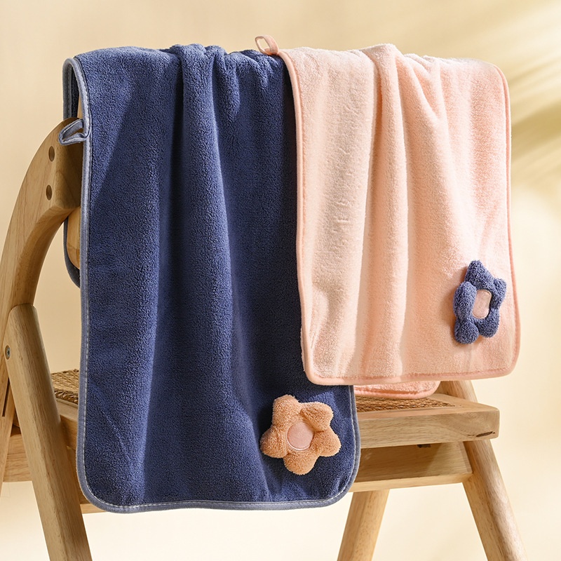Lillian New Coral Fleece Bath Set Flower Household Face Thickened Absorbent Gift Towel Wholesale_voghion.com