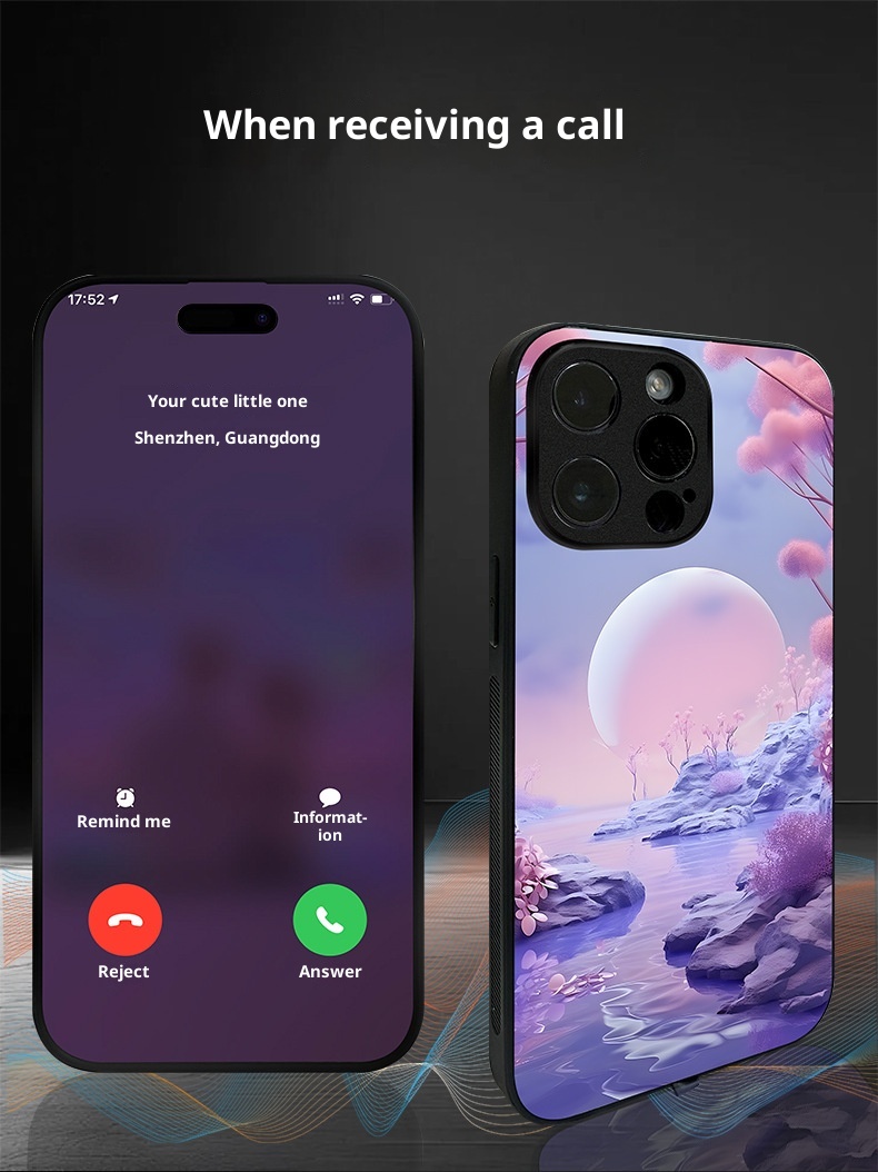 TechGlobe Incoming Call Light-Up Compatible With Glass Shockproof Case For Men And Women Internet Celebrity Personality_voghion.com