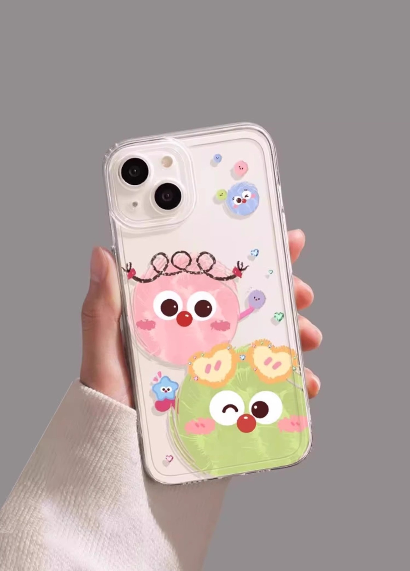 TechGlobe compatibel met telefoonhoesje voor iPhone 15 Pro Max, cartoonmodel, 16 Plus, nieuw model, Happy Pom, 14, volledige dekking, 13_voghion.com