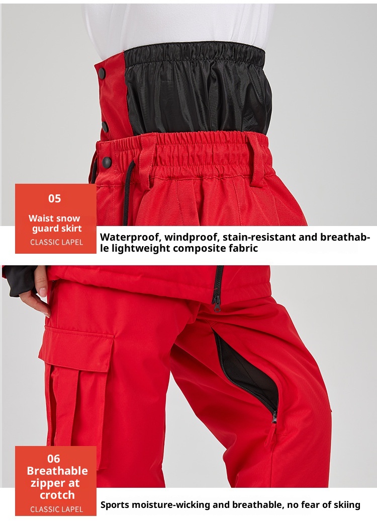 001 Erwachsenenhose für Damen und Herren, große Kinderhose, dicke, wasserdichte, locker sitzende Snowboard- und Skihose mit Bündchen am Saum_voghion.com